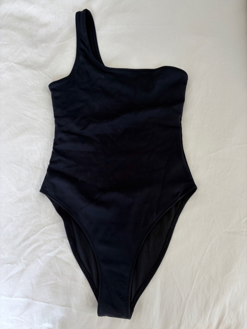 Good American One-Shoulder Black One-Piece Swimsuit Size 1